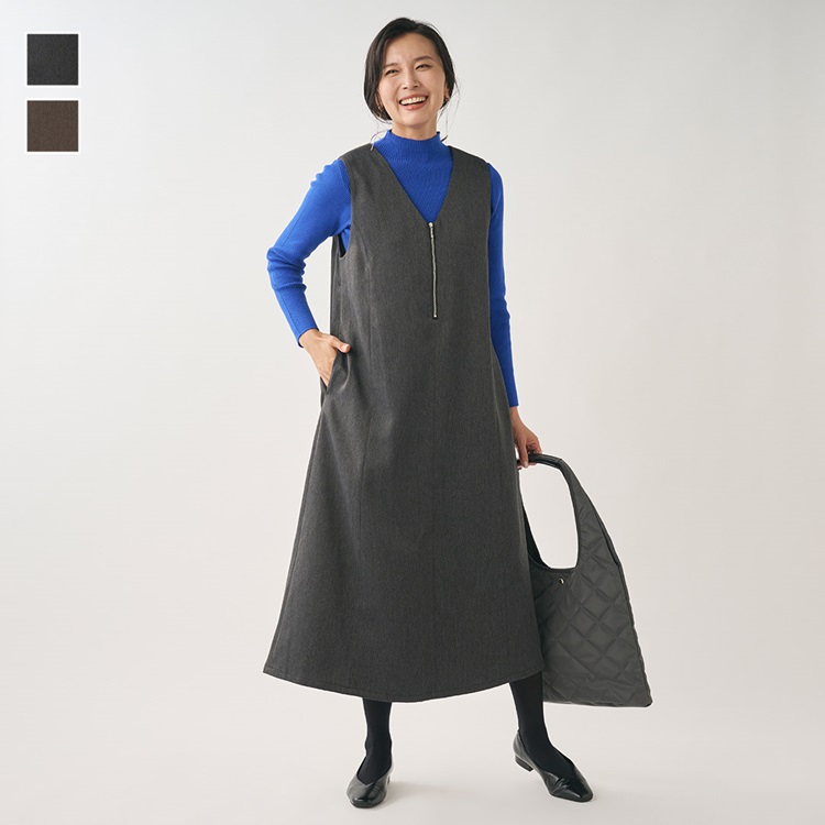 ハーフジップジャンパースカート