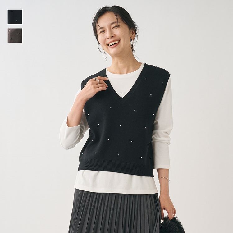 ビジューニットベスト