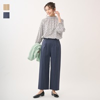 美ストレッチデニムライクタックワイドパンツ