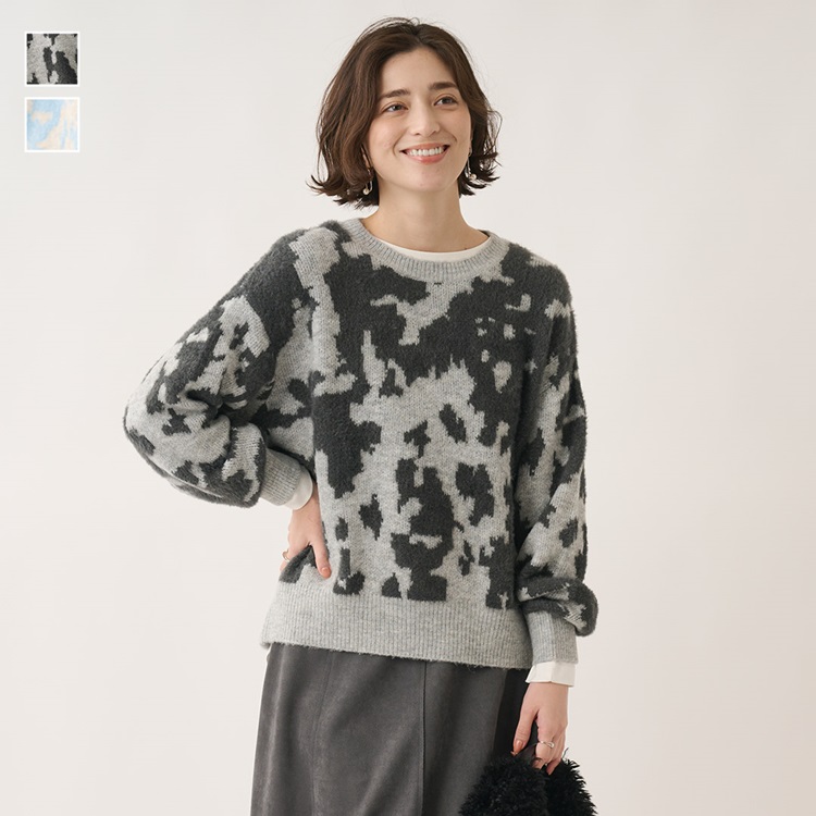 パターンジャガードニット