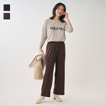 スポンディッシュサテンイージーパンツ