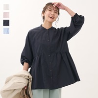 【すごナノ撥水】ペプラムシャツチュニック