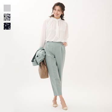 【すごナノ撥水】ボウタイ付3WAYフリルブラウス