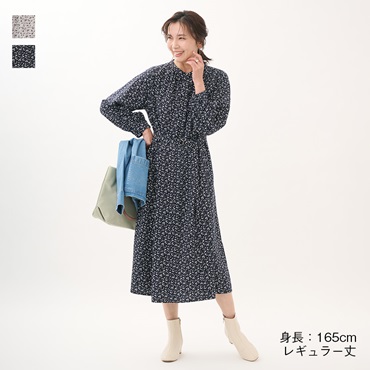 【すごナノ撥水】ベルト付ギャザーワンピース