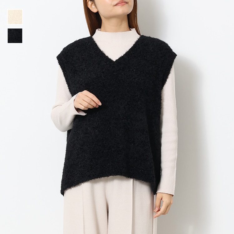 前後2WAYフェザーニットベスト