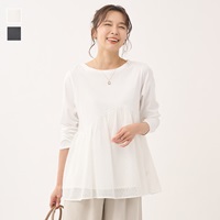 レース切替えチュニックカットソー