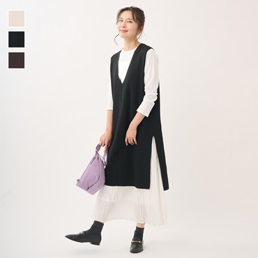 タフニットVネックロングベスト