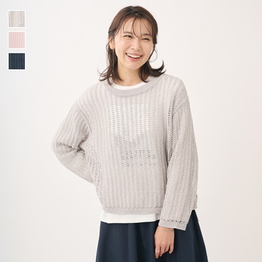 テープヤーン透カシニットトップス