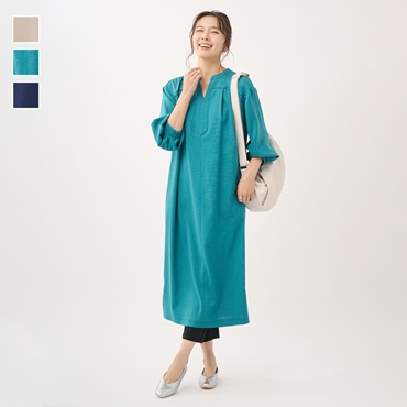【すごナノ撥水】リネンライクワンピース
