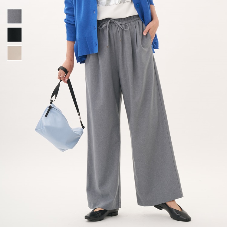 【すごナノ撥水】ギャザーワイドパンツ