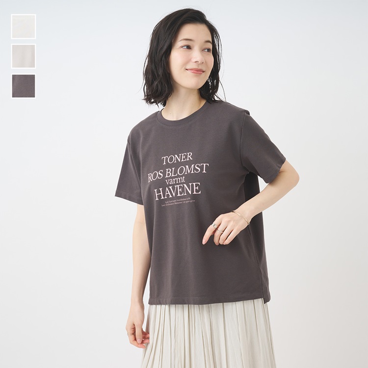 配色ロゴプリントTシャツ