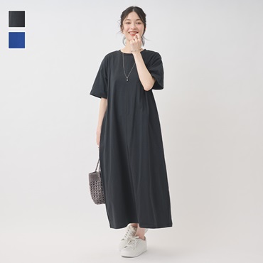 冷感コットンTシャツワンピース