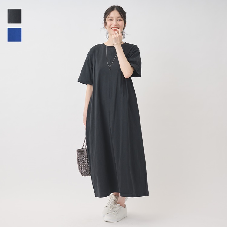 冷感コットンTシャツワンピース
