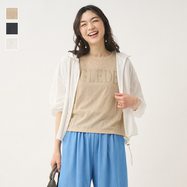 ロゴプリントシアーTシャツ