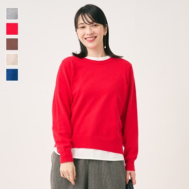 ベーシッククルーネックニットトップス