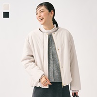 【すごナノ撥水】機能中綿ノーカラージャケット