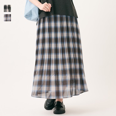 シアーチェックプリーツスカート