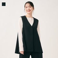 【すごナノ撥水】カットジョーゼットフレアジレ ネイビー