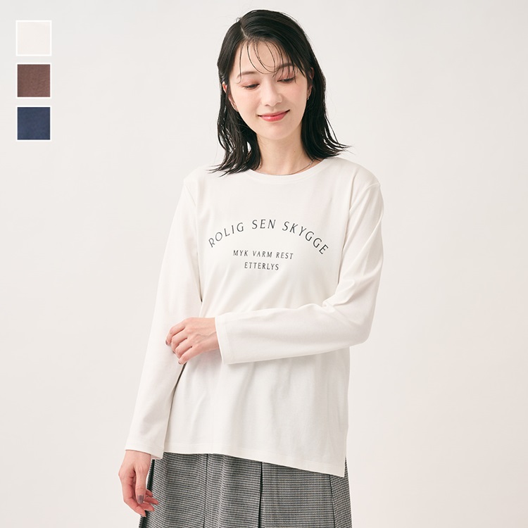フロッキープリントロングTシャツ