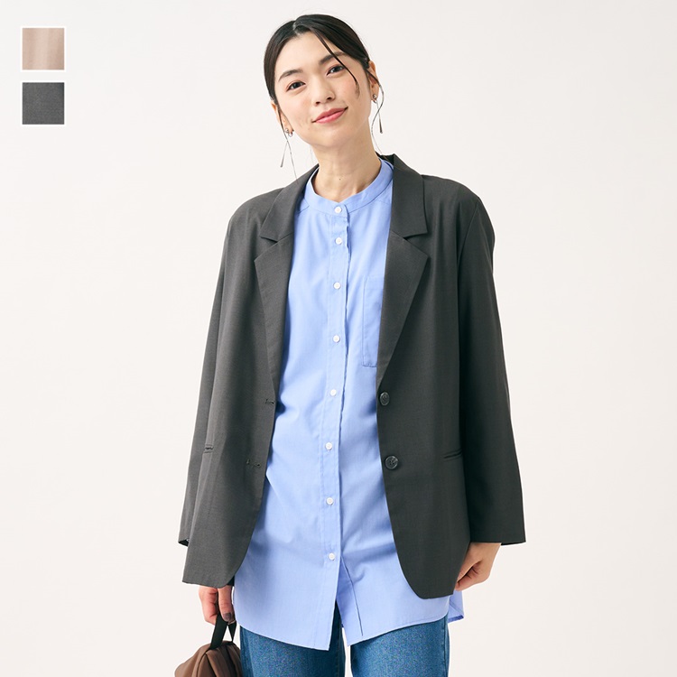 シングルブレストシャツジャケット