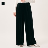 ストレッチベロアパンツ ブラック