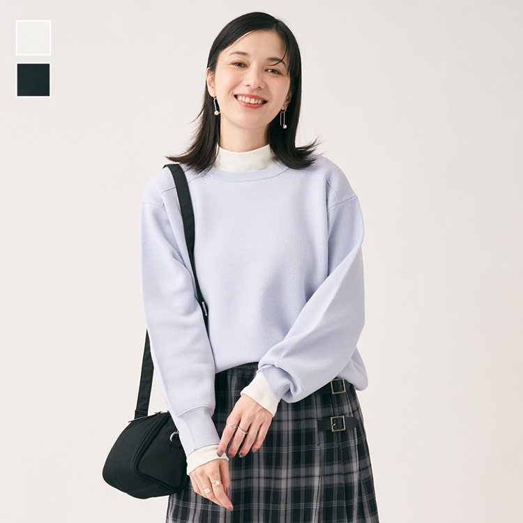 あたたかソフトコットン長袖ハイネックTシャツ