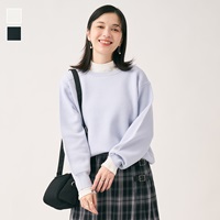 あたたかソフトコットン長袖ハイネックTシャツ