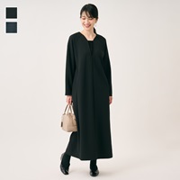 キーネックレース切替ワンピース
