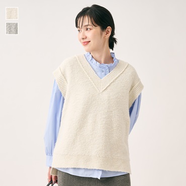 ラメスラブニットベスト