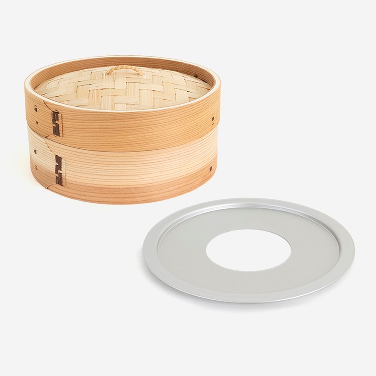 【WEB限定】杉せいろ1段 18cm・受け台セット