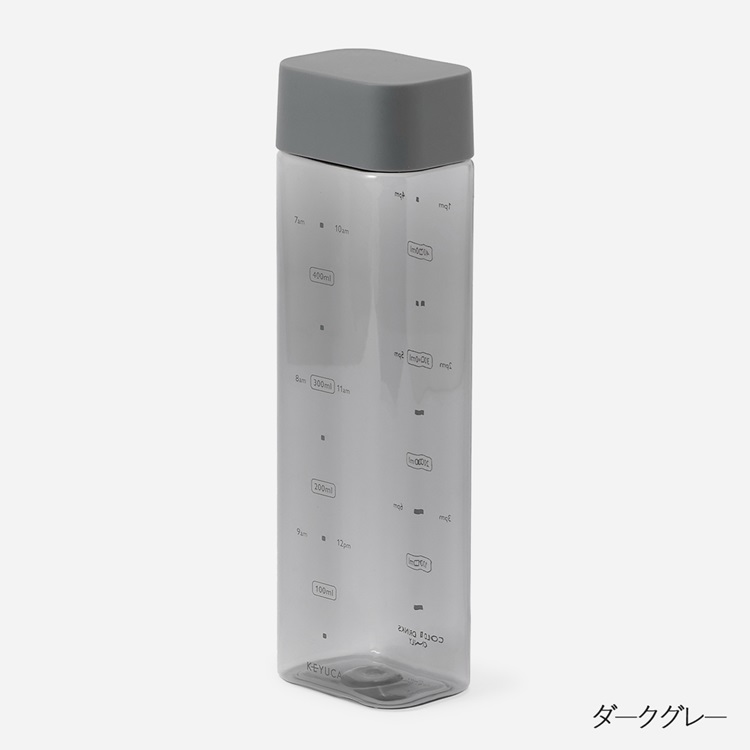 タイムマーカー付き Luart四角いウォーターボトル 480ml|KEYUCA 