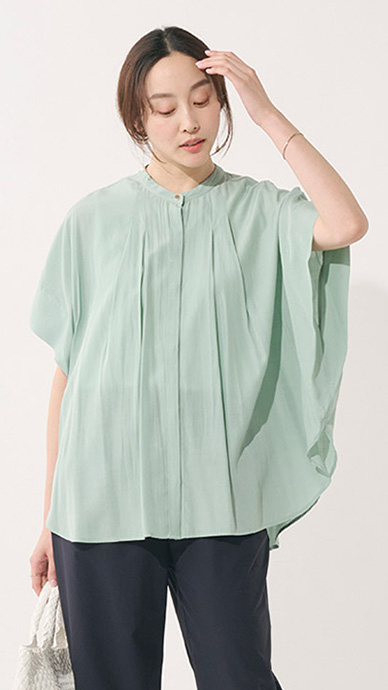 【すごナノ撥水】タックドルマンシャツチュニック¥4,990 (税込 ¥5,489)