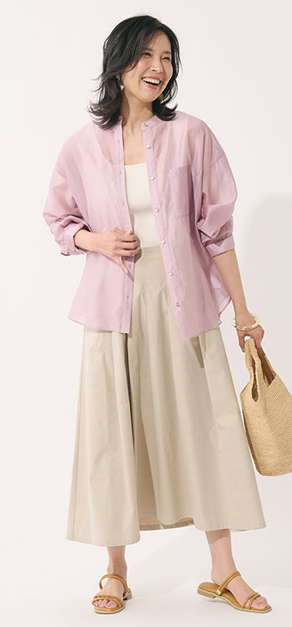 シルキーシアーポケットシャツ