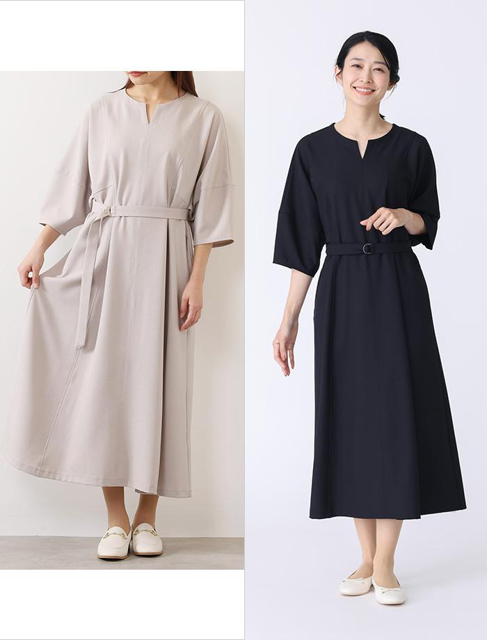 【すごナノ撥水】リネンライクワンピース\ 6,990(税込\ 7,689)