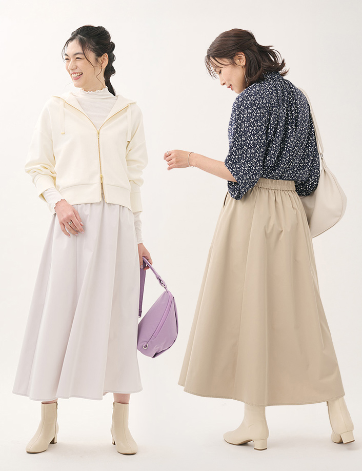 【すごナノ撥水】タフタフレアスカート