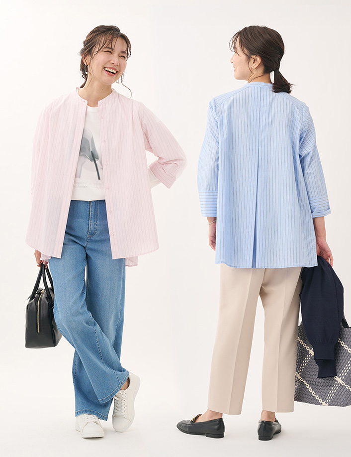 【すごナノ撥水】バックフレアベーシックシャツ