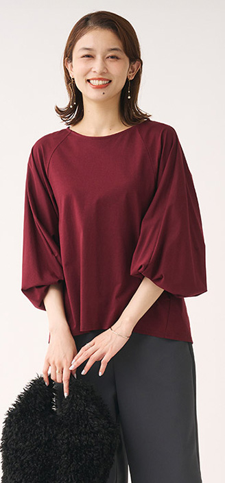 【すごナノ撥水】スリーブデザイン長袖カットソー