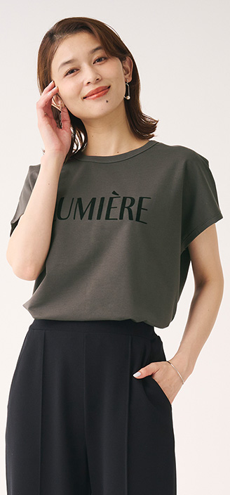 フロッキープリントTシャツ