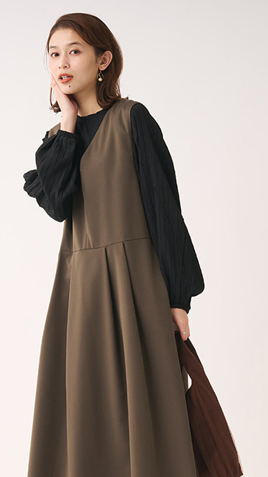 ストレッチ楊柳プルオーバー