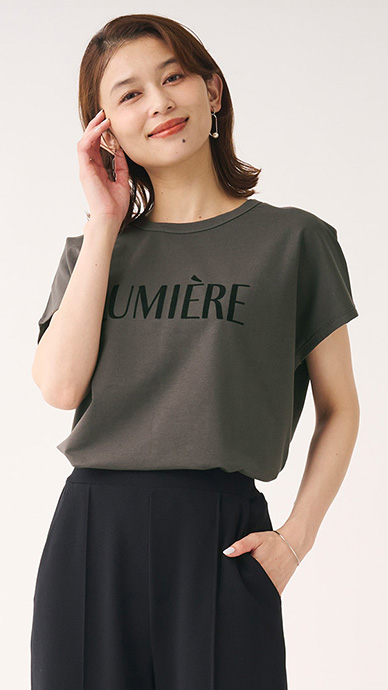 フロッキープリントTシャツ