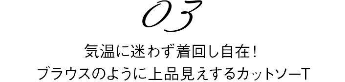04　暑い日も最適！ブラウスのように上品見えするカットソーT 