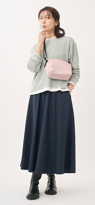 片畦ラメニットトップス