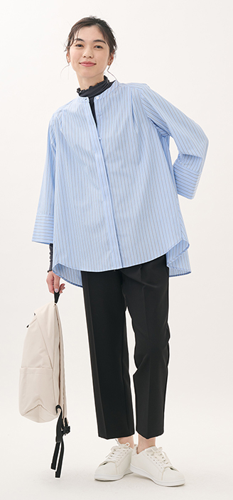 【すごナノ撥水】バックフレアベーシックシャツ