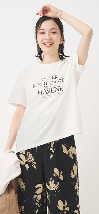 配色ロゴプリントTシャツ