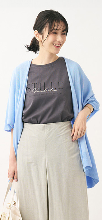 汗染み防止ロゴ・フォトプリントTシャツ