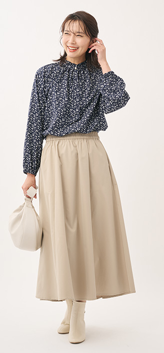 【すごナノ撥水】ボウタイ付3WAYフリルブラウスツ