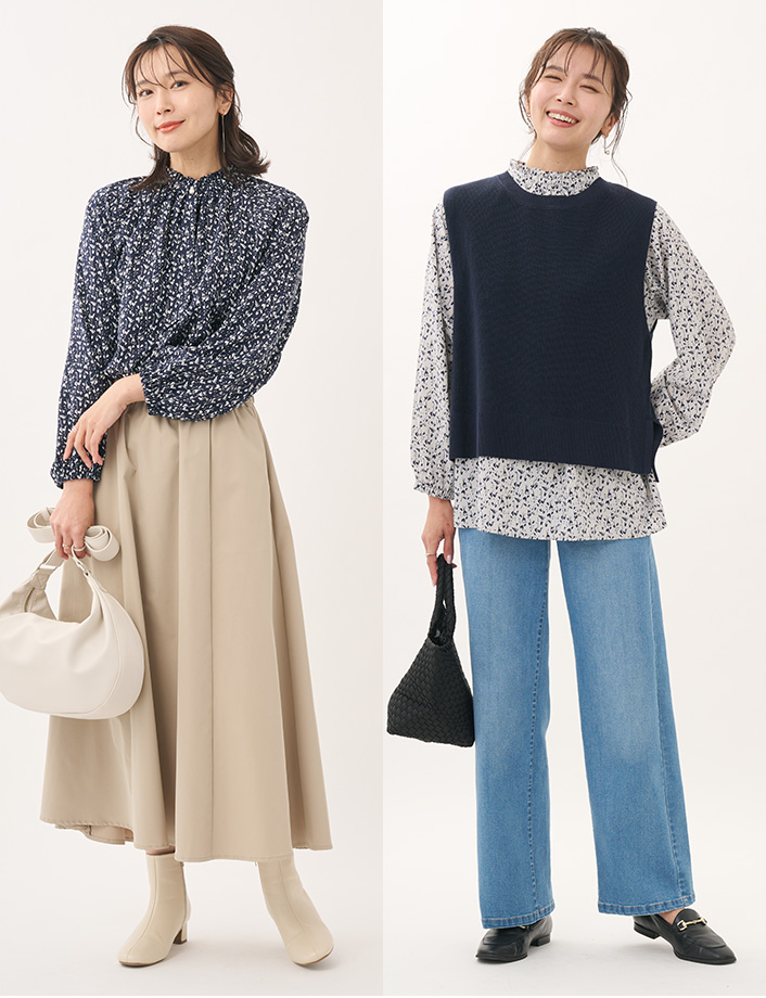 【すごナノ撥水】ボウタイ付3WAYフリルブラウス