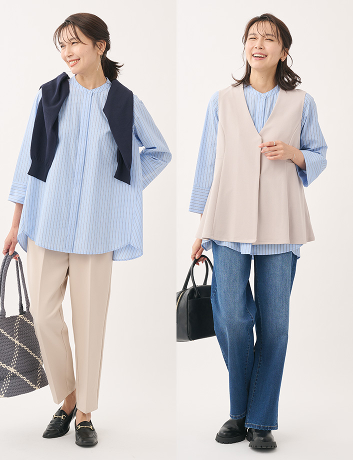 【すごナノ撥水】バックフレアベーシックシャツ