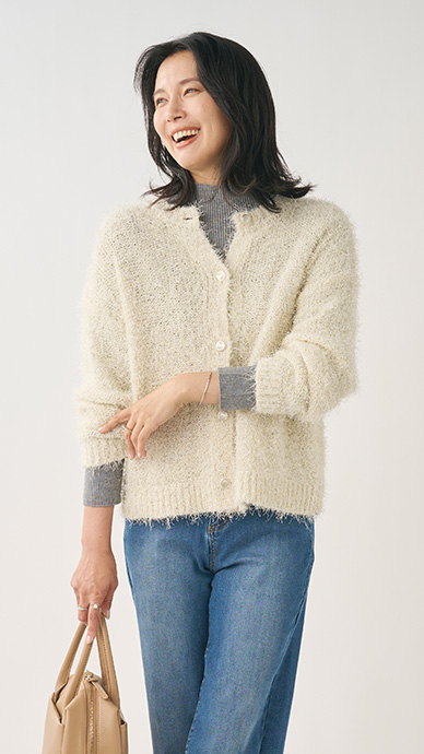 MIXヤーンニットカーディガン