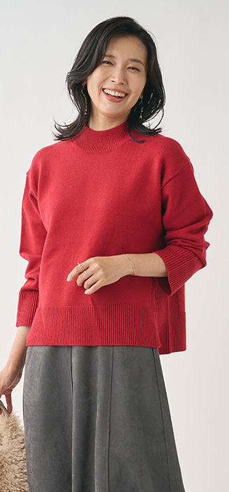 タフニットハイネックトップス